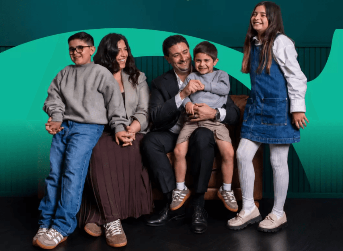 Joseph Farhat, Director of Settled With Joe, with his family