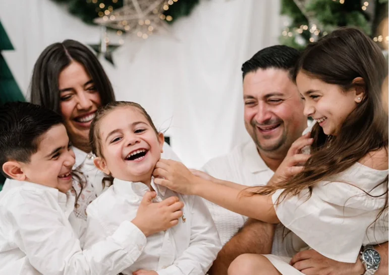 Joseph Farhat, Director of Settled With Joe, with his family